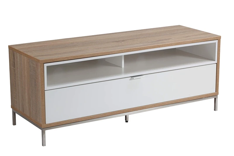 Alphason Chaplin 1135 TV Cabinet - Light Oak & White