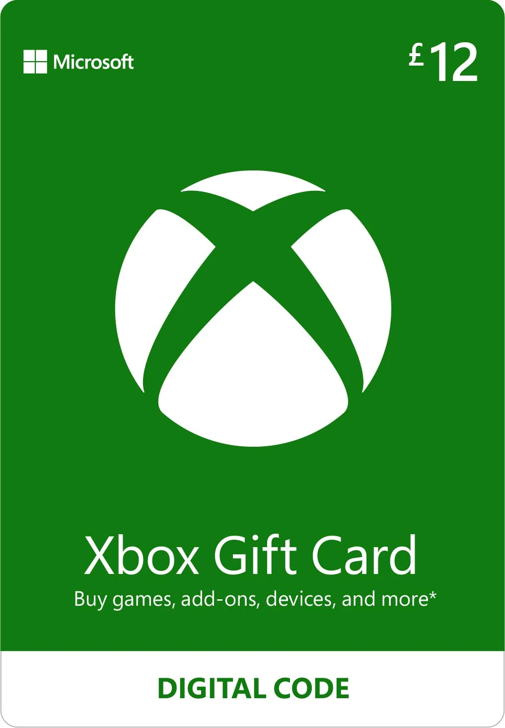 Xbox Gift Card | 12 GBP | Digital Voucher | Xbox One, Series S|X & Windows | (Download Code)
