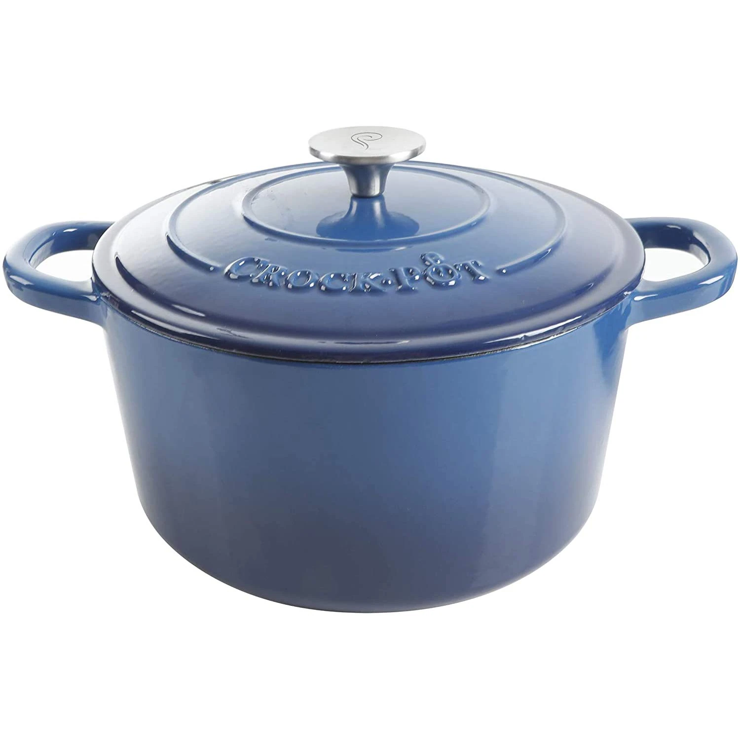 Crock-Pot Artisan Round Enameled Cast Iron Dutch Oven, 5-Quart, Blue