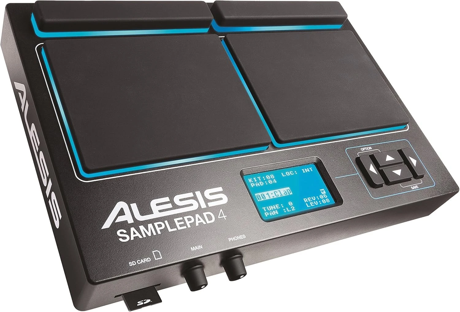 Alesis Sample Pad 4 - Compact Percussion And Sample Triggering Instrument With 4 Velocity Sensitive Pads, Black, 25 Drum Sounds And SD/SDHC Card Slot