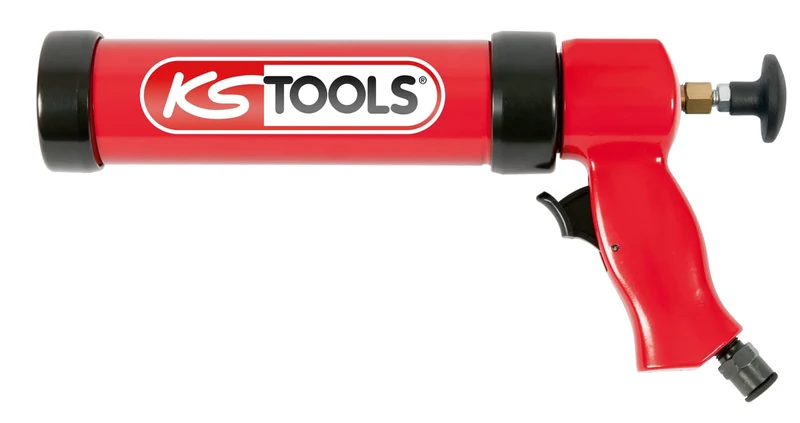 KS Tools 515.3915 Pneumatic Silicone Gun 310 ml with Piston, Red