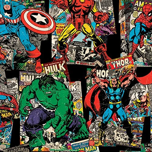 Springs Creative Marvel Comics 43/44-inch Wide 100% Cotton D/R-Vintage Character Toss 15 Yards, Other, Multicoloured, 22.86 x 59.05 x 5.08 cm - Image 1