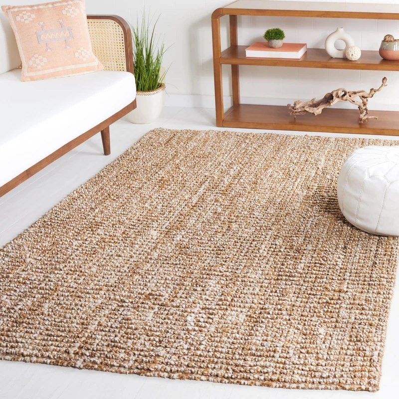 Safavieh Natural Fiber Indoor Hand Made Rectangle Area Rug, Natural Fiber Collection, NF447, in Natural / Ivory, 122 X 183 cm for Living Room, Bedroom or Any Indoor Space