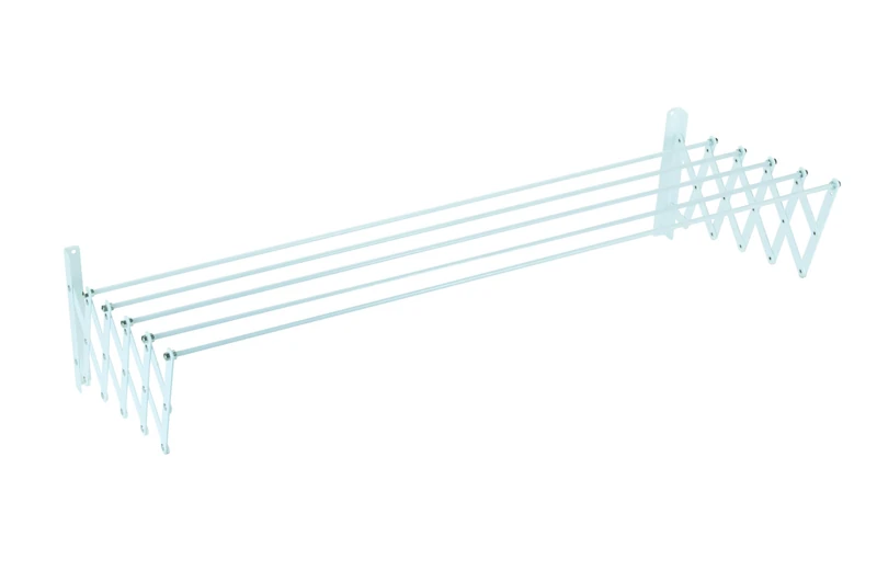 Sauvic Extendable Wall Mounted White Clothes Airer 170 cm