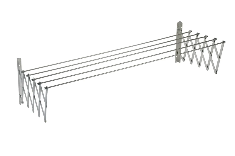 Sauvic Extendable Wall Mounted 18/10 Stainless Steel Clothes Airer 100 cm