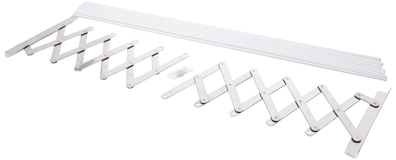 Sauvic Extendable Wall Mounted Stainless Steel Clothes Airer with 10 Aluminium Clothes lines 100 cm