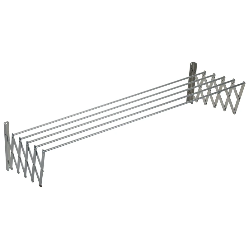 Sauvic Extendable Wall Mounted Aluminium Clothes Airer 130 cm