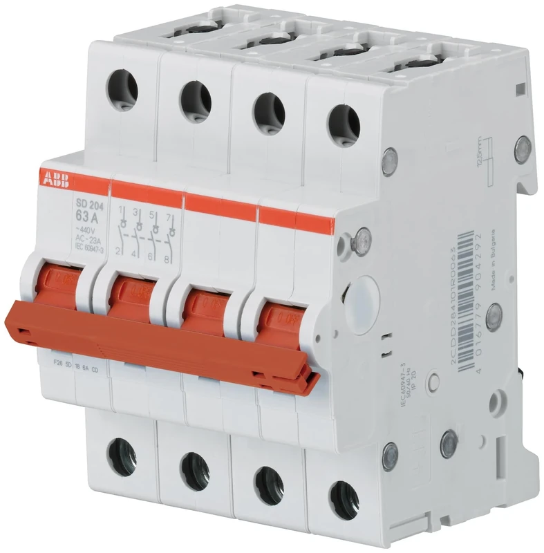 Abb-entrelec 2CDD284101R0040 Section Switch, White and Red, Standard