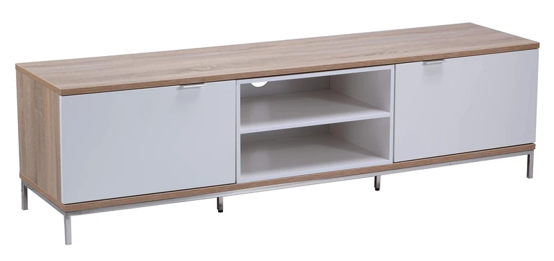 Alphason Chaplin 1600 TV Cabinet - Light Oak & White