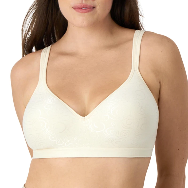 Bali Comfort Revolution Wireless Bra, Full-Coverage Wirefree Bra, Wireless Everyday Bra with Cool Comfort Fabric, Light Beige Swirl, 42C - Image 1