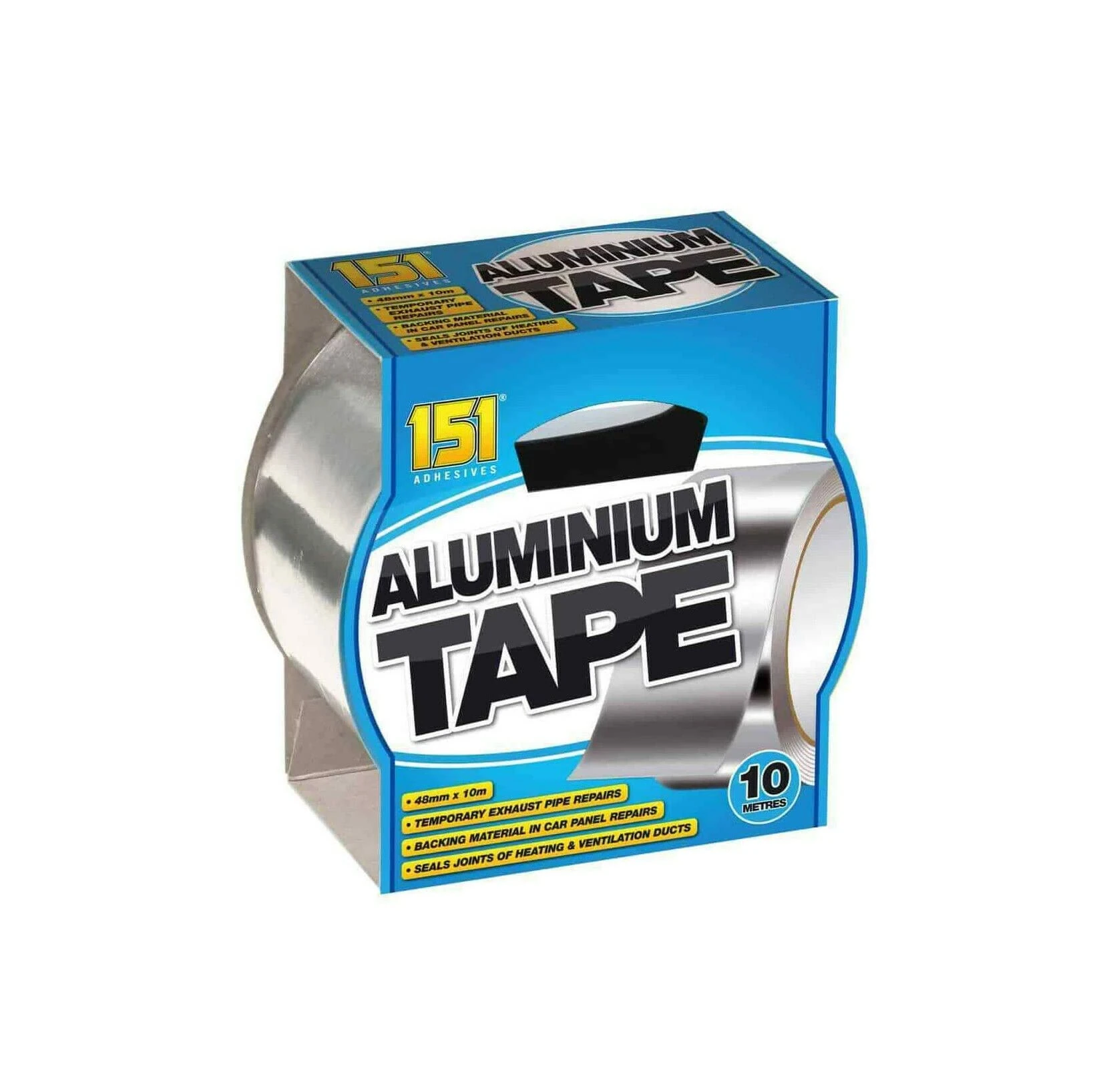 Easyfix Silver Aluminium Tape 48mm X 10 Metres Many Uses! Temporary Exhaust pipe repairs Backing material in car panel repairs Seals joints of heating and ventilation ducts.