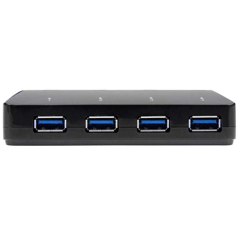 StarTech.com 4-Port USB 3.0 Hub plus Dedicated Charging Port - 1 x 2.4A Port - Desktop USB Hub and Fast-Charging Station (ST53004U1C), black