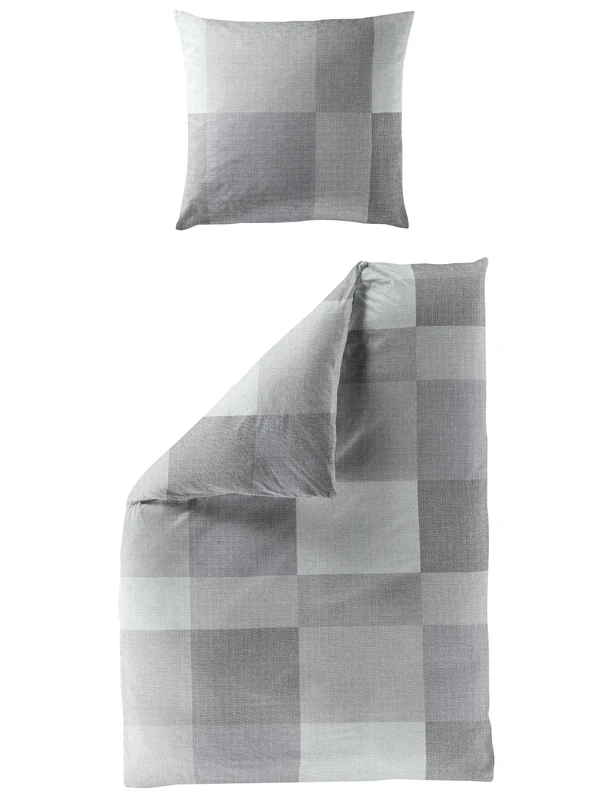 Bierbaum Bed Linen 6520, Satin Basic, Designed in Germany, Silver 13, 155 x 220 + 80 x 80 cm, Comfort Size