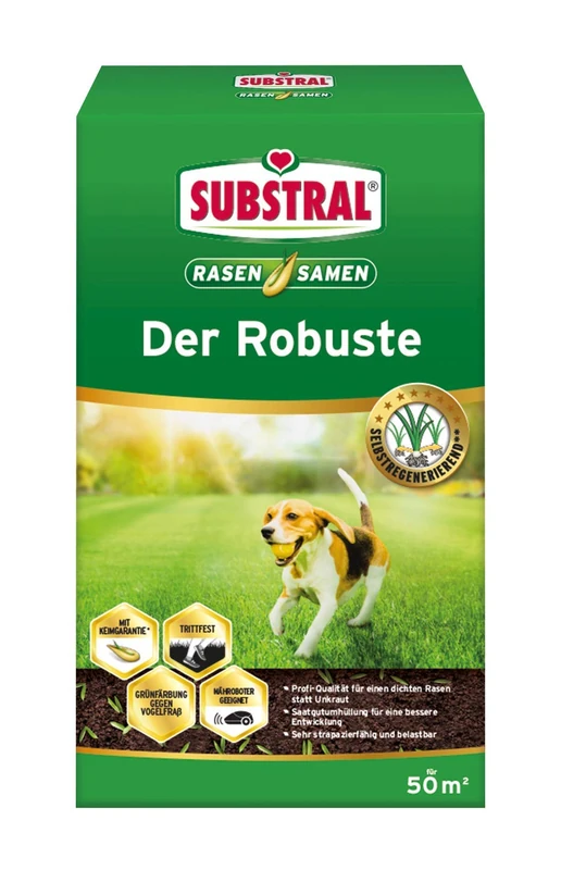 Substral Lawn Seeds The Robust Sports and Play Lawn – Unique Durable Lawn Mixture with Self-regenerating Rye Grass – 1 kg for 50 m²