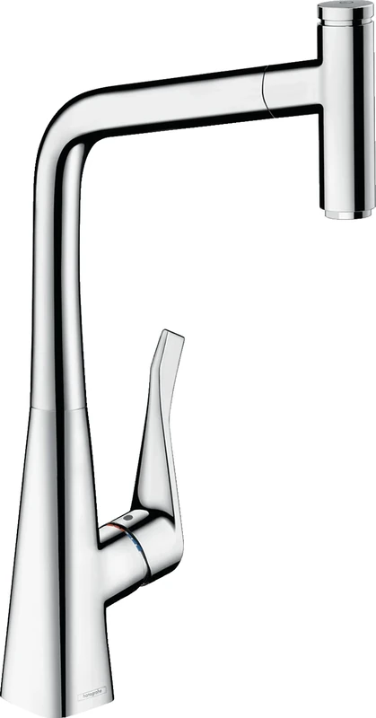 hansgrohe Metris Select M71 Kitchen Tap 320 with pull-out spout, single spray mode, chrome, 14884000