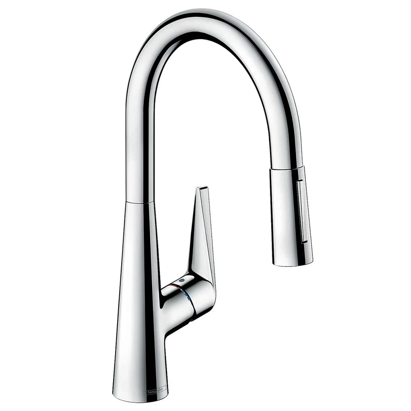 hansgrohe Talis S kitchen tap 200 mm high with pull out spray, swivel spout and 2 spray patterns, chrome 72813000