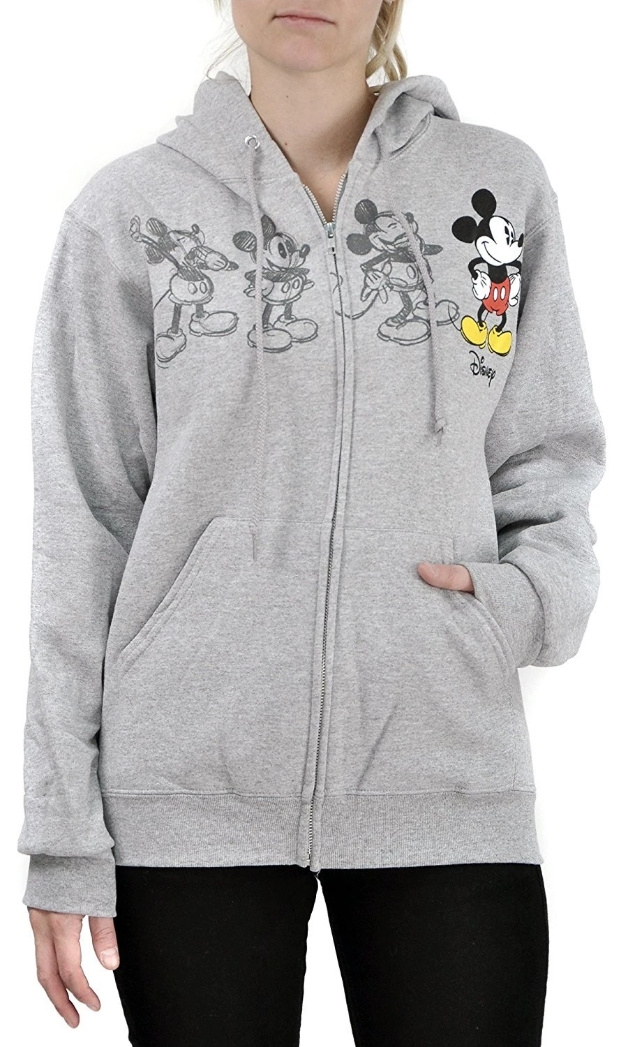 Disney Women's Mickey Mouse Classic Animation Zip Hoodie (Small)