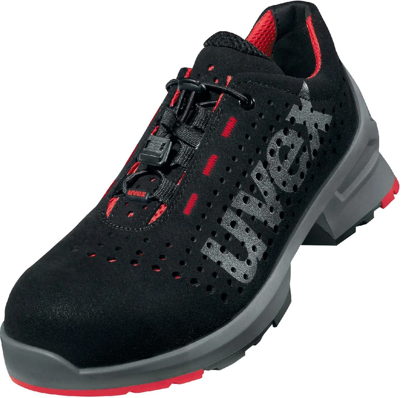Uvex 1 Work Shoe - Safety Trainer S1 SRC ESD - Red/Black - Size 3.5