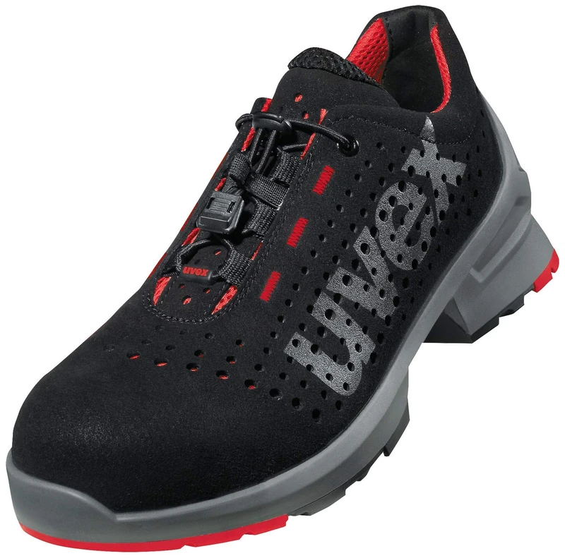 Uvex 1 Work Shoe - Safety Trainer S1 SRC ESD - Red/Black - Size 6.5