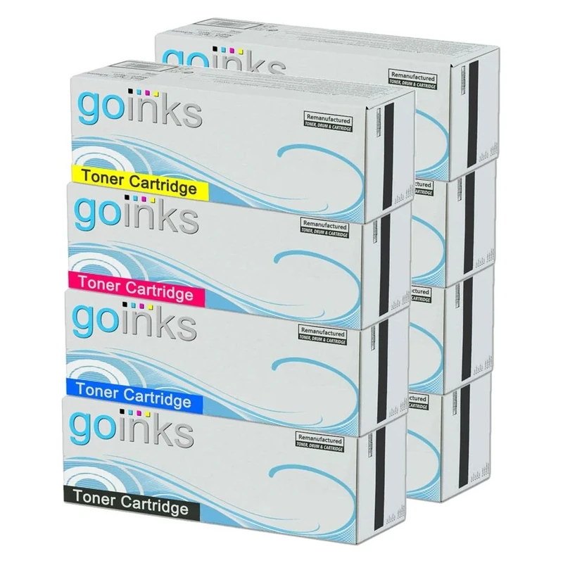 Go Inks 2 Set of 4 Laser Toner Cartridges to replace HP CF400X/CF401A/CF402A/CF403A (201X & 201A) Compatible/non-OEM for HP Colour Laserjet Pro Printers (8 Toners)