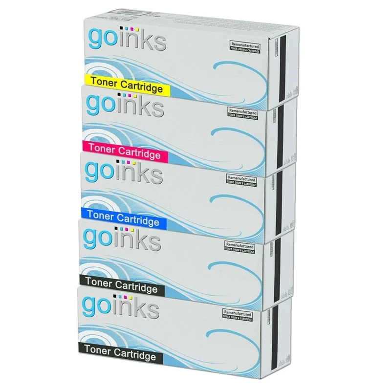 Go Inks® 1 Set of 4 + Extra Black Laser Toner Cartridges to replace HP CF400X/CF401A/CF402A/CF403A (201X & 201A) Compatible/non-OEM for HP Colour Laserjet Pro Printers (5 Toners)