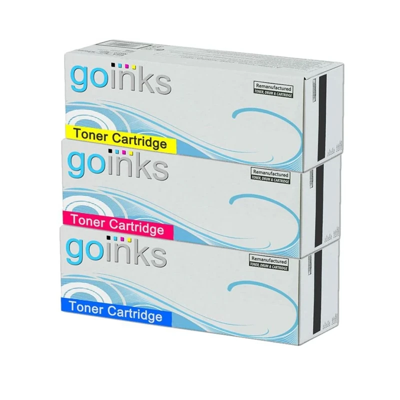 Go Inks 1 C/M/Y Set of 3 Laser Toner Cartridges to replace HP CF401A/CF402A/CF403A (201A) Compatible/non-OEM for HP Colour Laserjet Pro Printers (3 Toners)