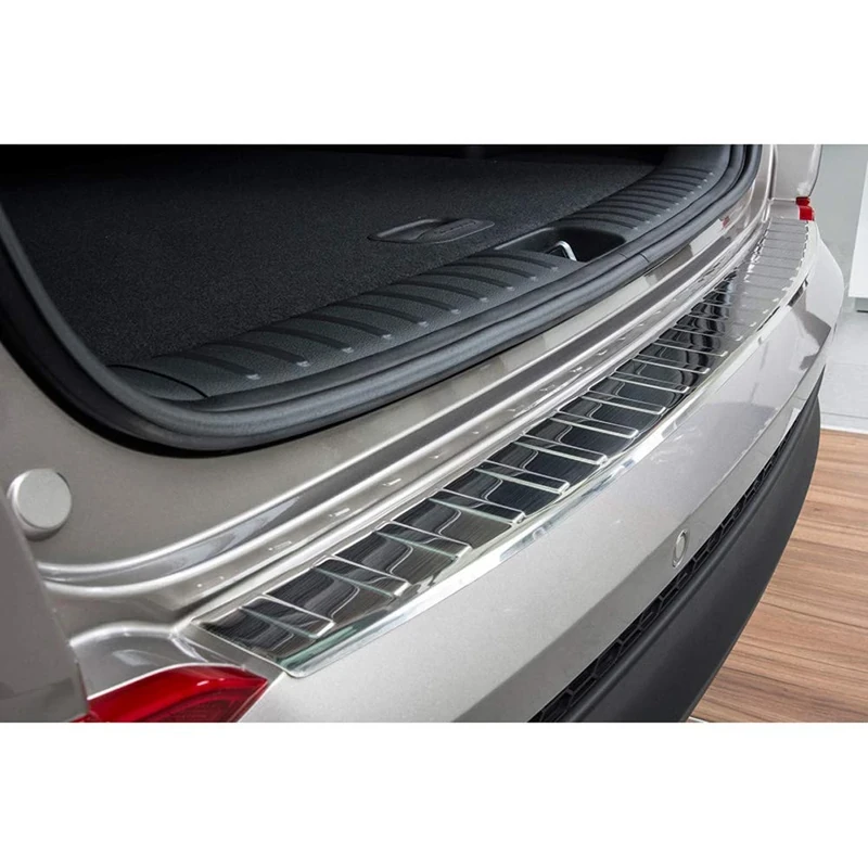 Avisa Stainless Steel Rear bumper protector compatible with Hyundai Tucson 2015-2018 'Ribs'