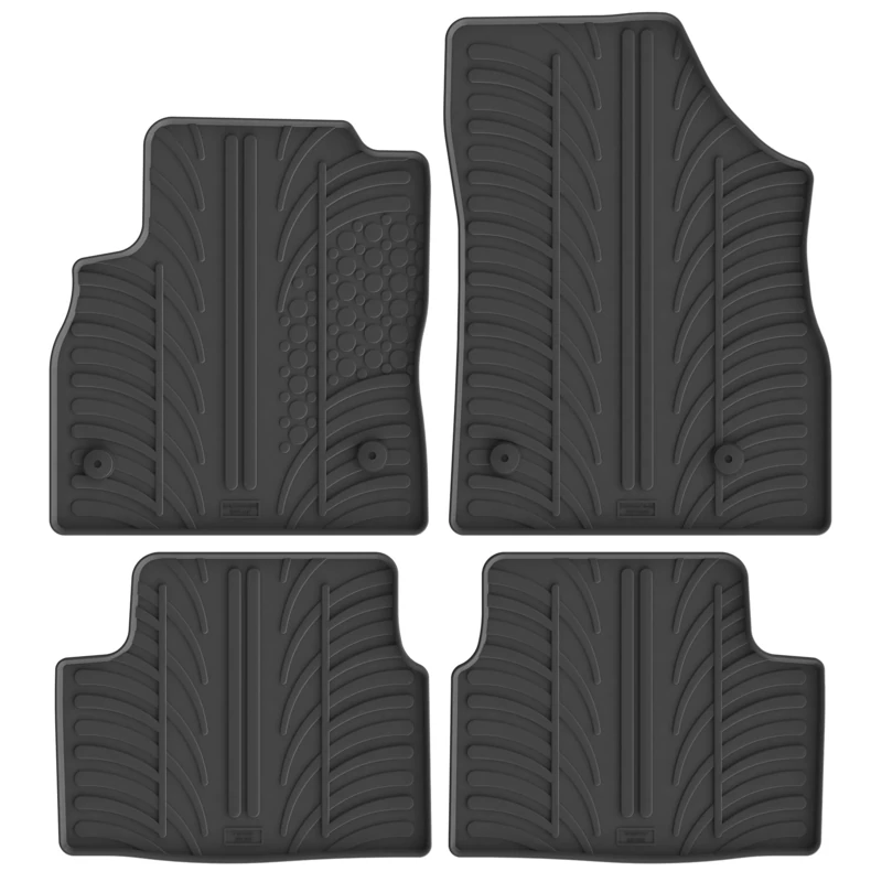 Gledring Rubber car mats set LHD compatible with Opel Astra K 5 doors & Sportstourer 6/2015- (Manual) (T profile 4-pieces + mounting clips)