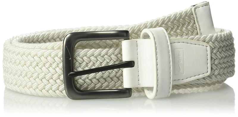 NIKE Men's G-Flex Woven Stretch Golf Belt, White, 34 - Image 1