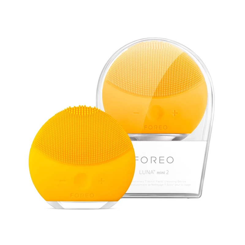 FOREO LUNA mini 2 Facial Cleansing Brush - Travel Accessories - Face Massager Electric - All Skin Types Ultra-hygienic Skincare - Simple Face Wash - Silicone Electric Face Cleanser - Sunflower Yellow