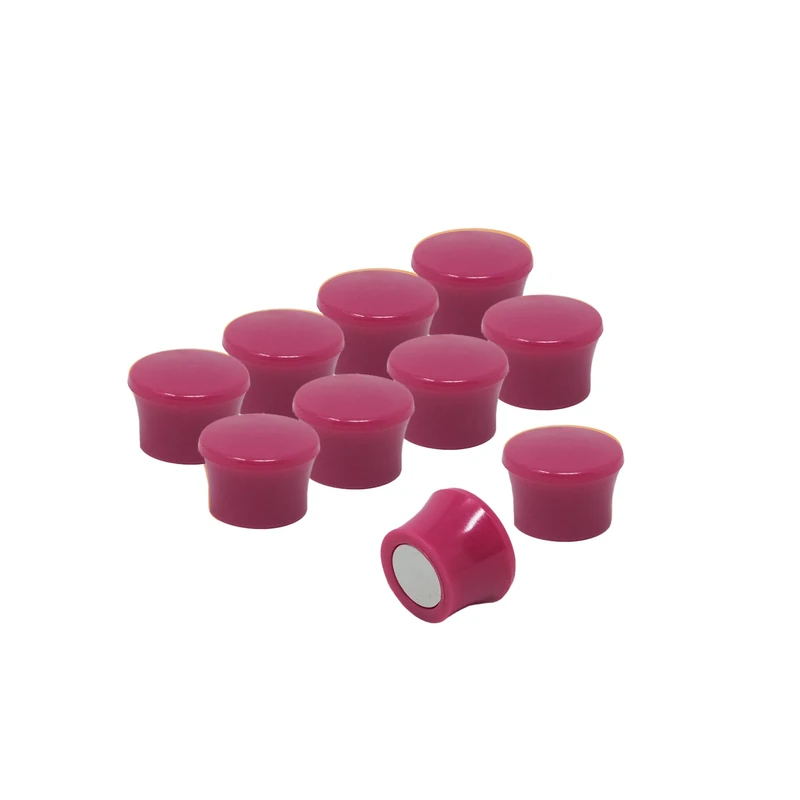 Small High Power Pink Memo Board Magnets for Fridge, Whiteboard, Noticeboard, Filing Cabinet - Pack of 50