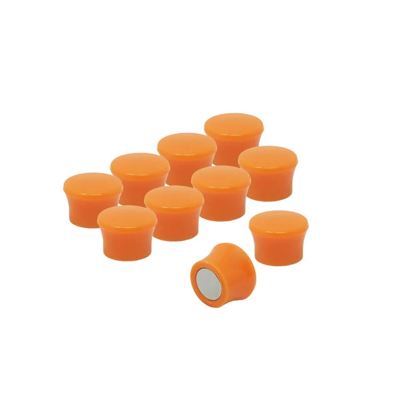 Small High Power Orange Memo Board Magnets for Fridge, Whiteboard, Noticeboard, Filing Cabinet - Pack of 50