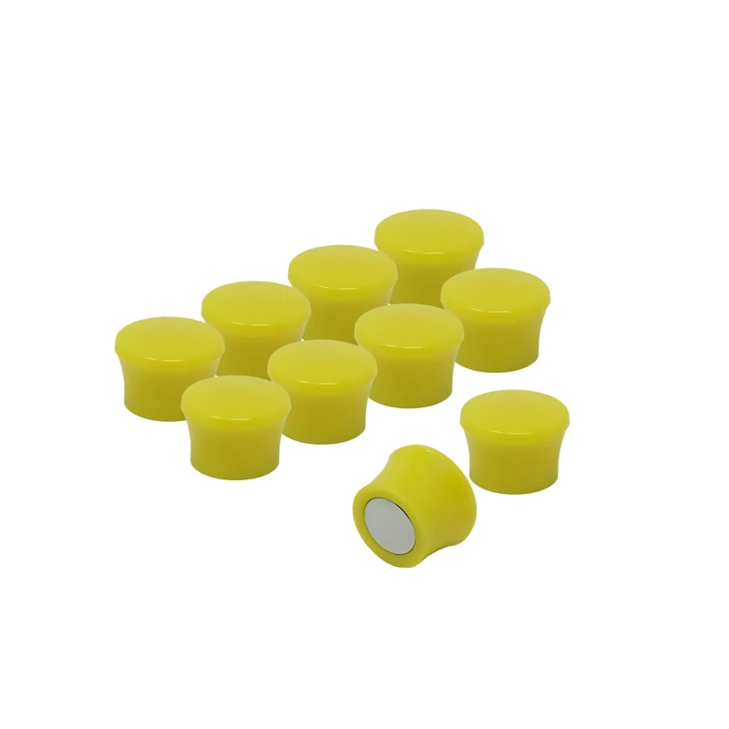 Small High Power Yellow Memo Board Magnets for Fridge, Whiteboard, Noticeboard, Filing Cabinet - Pack of 100