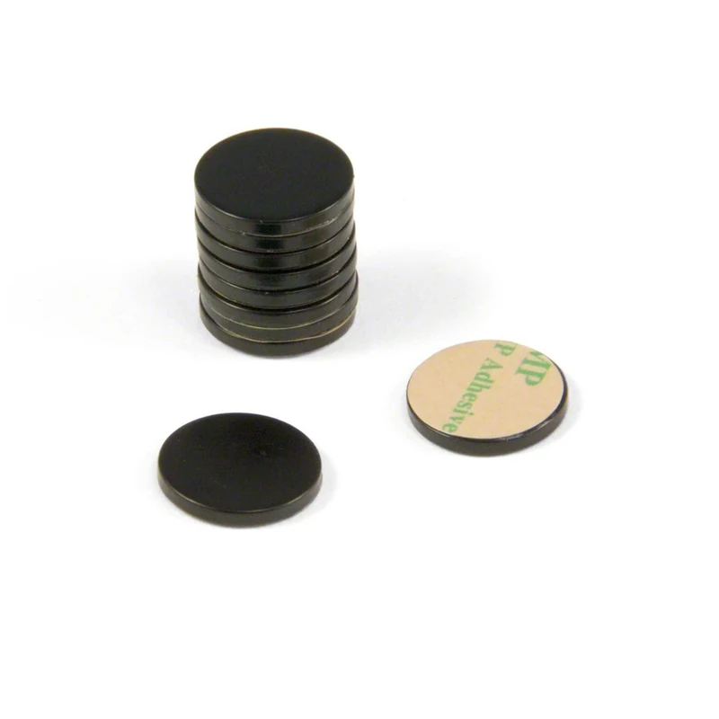 Magnet Expert® 16mm dia x 2mm thick Black Painted Mild Steel Disc with 3M Self Adhesive (Pack of 400)