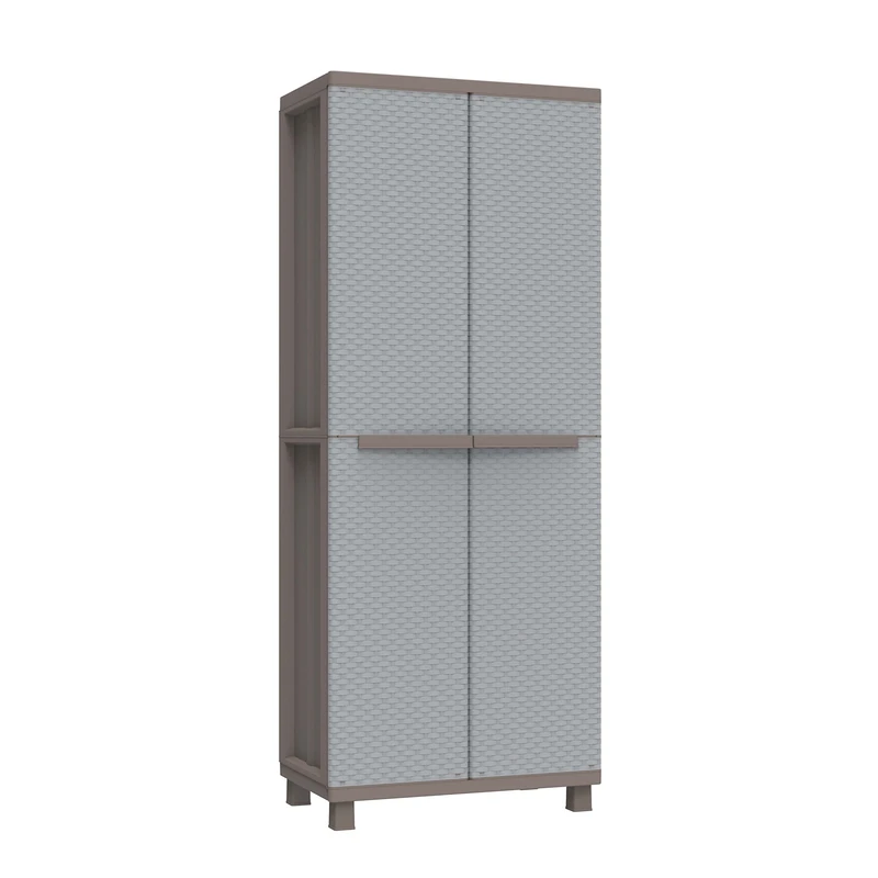Terry, Jrattan 368, 2 Door Cabinet with 1 Internal Shelving and 4 Shelves - 68x37.5x170 cm