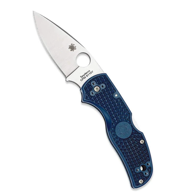Spyderco Native 5 Lightweight Signature Folder Knife with 2.95" CPM S110V Steel Blade and Dark Blue FRN Handle - Plainedge - C41PDBL5