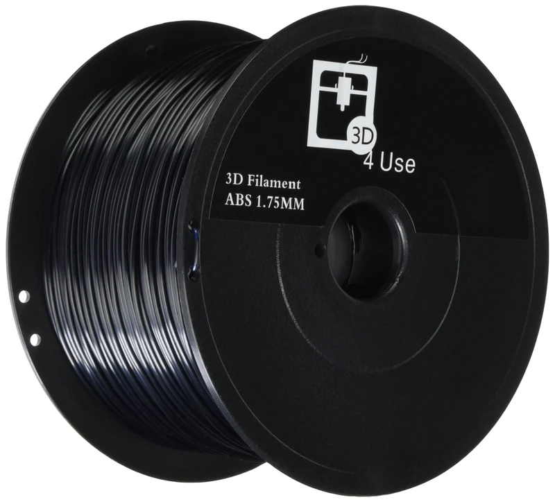 3D Printer Filament ABS Black Color 1.75mm 1kg (2.2 lbs) Dimensional Accuracy +/- 0.05mm. 3D Printing Filament bought to you by 3D4USE.