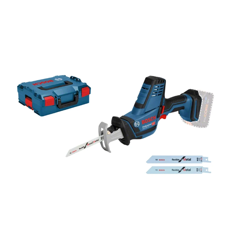 Bosch Professional 18V System Cordless Reciprocating Saw GSA 18 V-LI C (Compact Version, 3 x reciprocating Saw Blades, excluding Rechargable Batteries and Charger, L-BOXX)