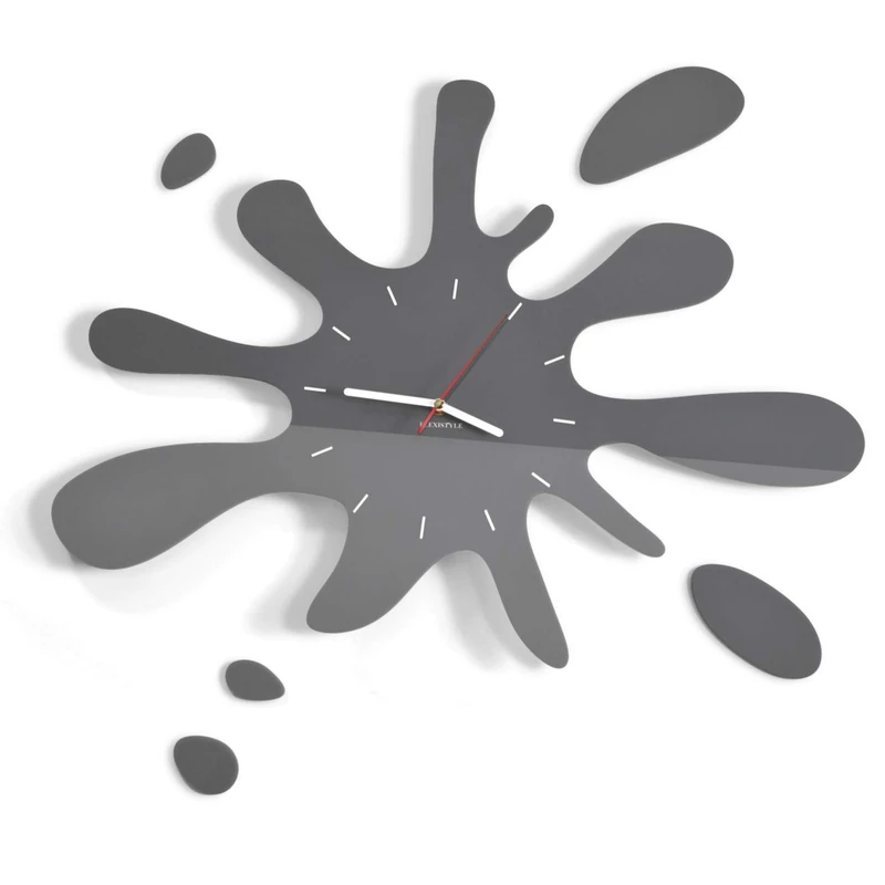 FLEXISTYLE SPLASH Modern Wall Clock - Grey - 64x64 cm