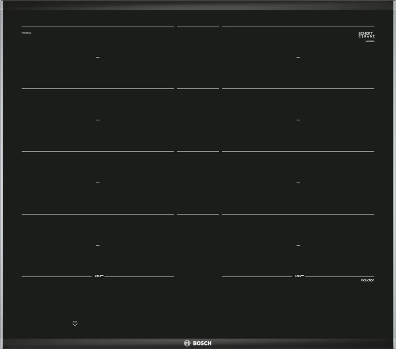 Bosch PXY675DC1E Series 8 Induction Hob (Self-Sufficient), 60 cm Wide, FlexInduction Free Space Choice, MoveMode Preset Power Levels, PerfectFry Frying Sensor, PowerBoost Faster Cooking, ReStart