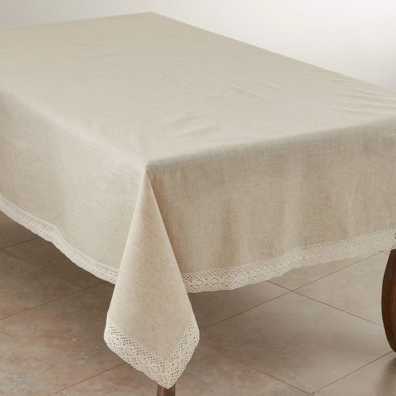 SARO LIFESTYLE 931 Tablecloth Natural 70" X 140" Oblong, Sold Per 1 PC