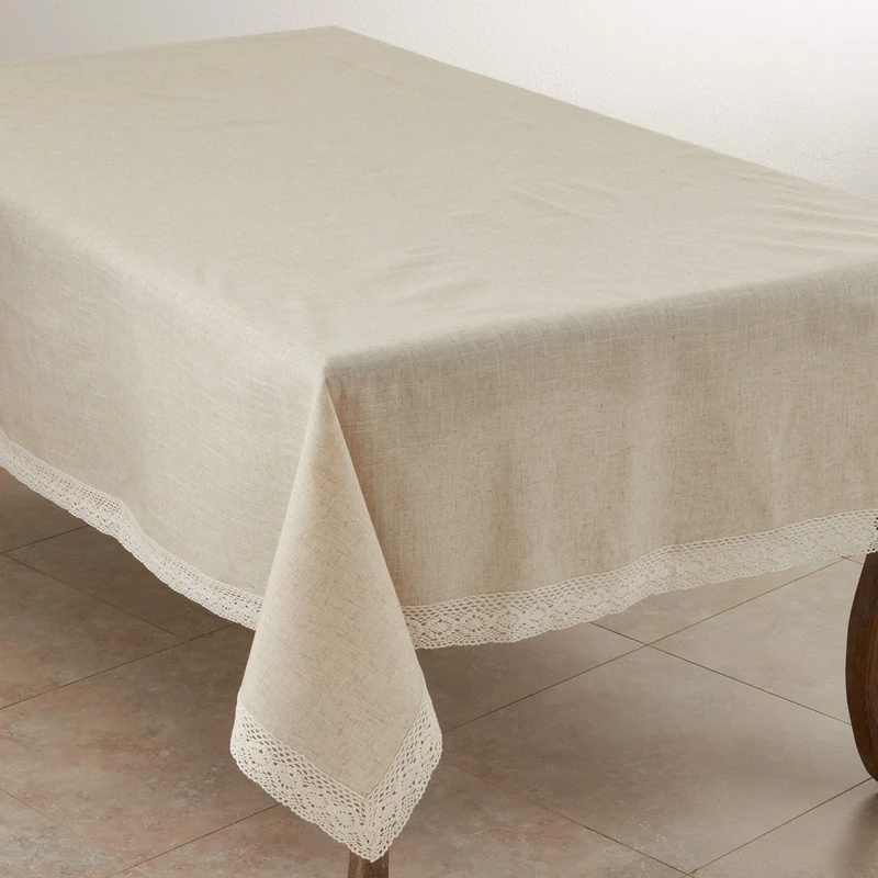 SARO LIFESTYLE 931 Tablecloth Natural 70" X 160" Oblong, Sold Per 1 PC
