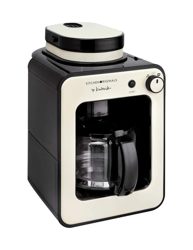 Team Kalorik 2-in-1 Bean to Cup Automatic Coffee Maker with Integrated Grinder, Glass Jug (0,6 l), For 6 Cups, 600 W, Cream-White/Black, TKG CCG 1001 KTO