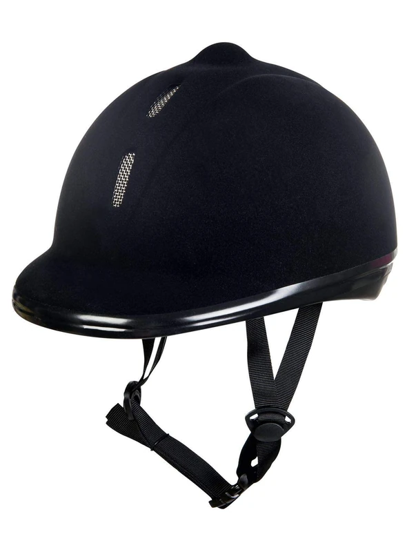 HKM 8162 New Flock riding helmet, unisex, black, size L, 58-61 cm