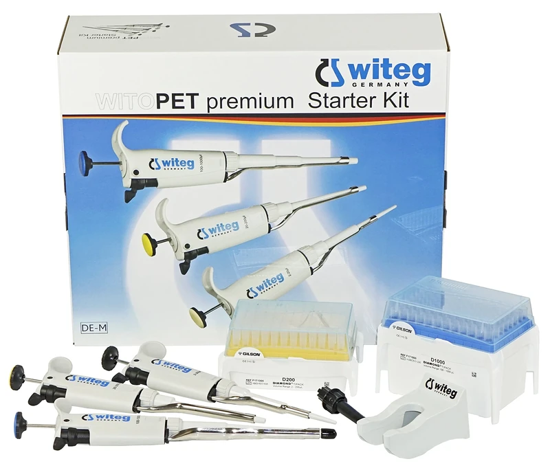 witeg Microliter Pipette WITOPET premium Starter Kit, ergonomic design - optimal weight - low force