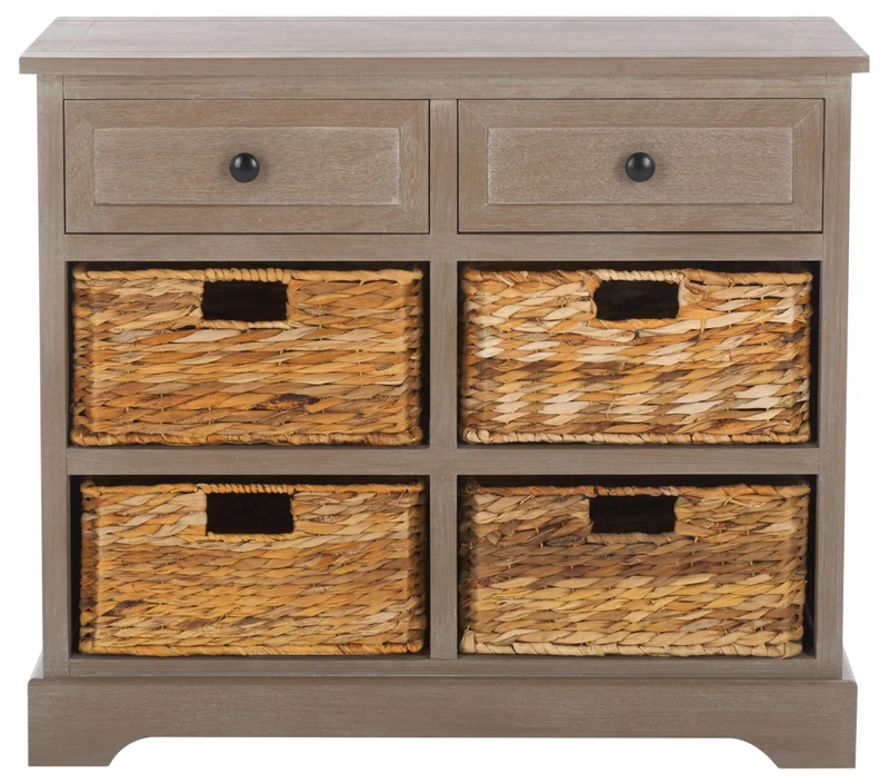 Safavieh Contemporary Wooden Storage Chest with 2 Drawers and 4 Baskets