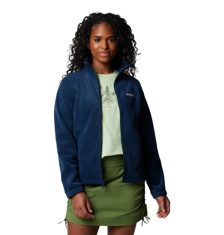 Columbia Women's Benton Springs Full Zip Fleece Jacket, Navy, XL Petite