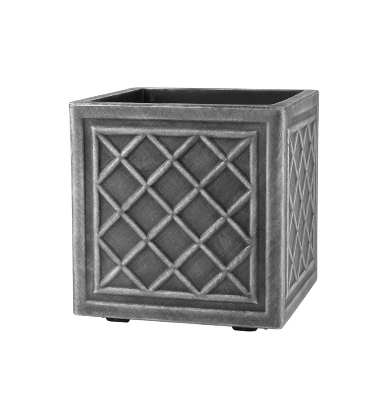Stewart Square Planter, Lead Effect, 32 cm