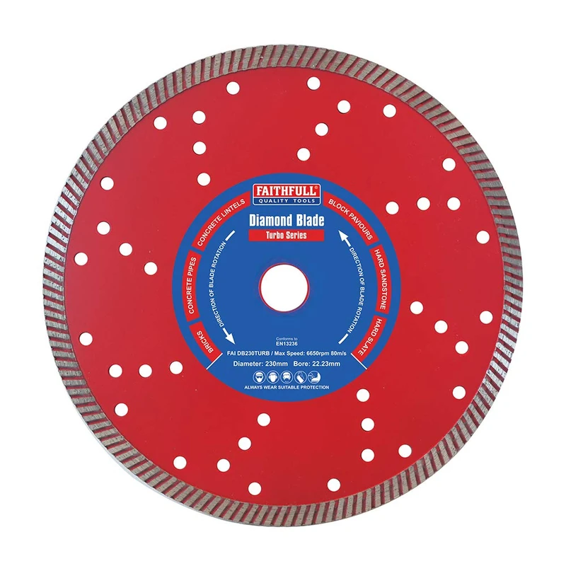 Faithfull FAIDB230TURB Hard Material Fast Cut Performance Diamond Cutting Blade 230 mm (9 Inch)