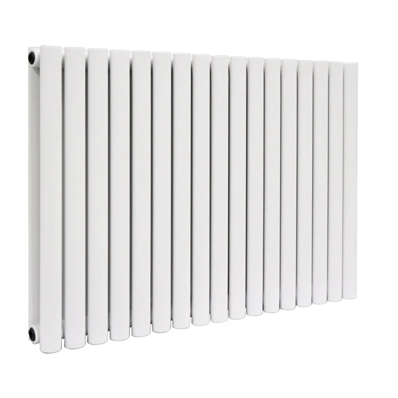 NRG 600x1003 Oval Column Designer Radiator Bathroom Central Heating Double Panel White